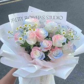 11支人鱼姬搭配洋甘菊花束