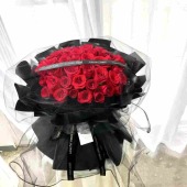 33支红玫瑰鲜花花束黑纱款