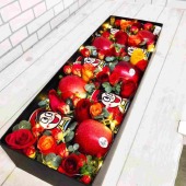 【圣诞礼盒】11支红玫瑰5颗平安果搭配旺仔牛奶苹果礼盒圣诞礼盒花店送花上门