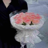 【瑰丽无双】15支艾莎玫瑰奶油风花束鲜花送女友花店送花上门