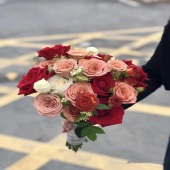 【永结同心】19支高原红卡布奇诺手捧花结婚手捧领证手捧花花店送花上门